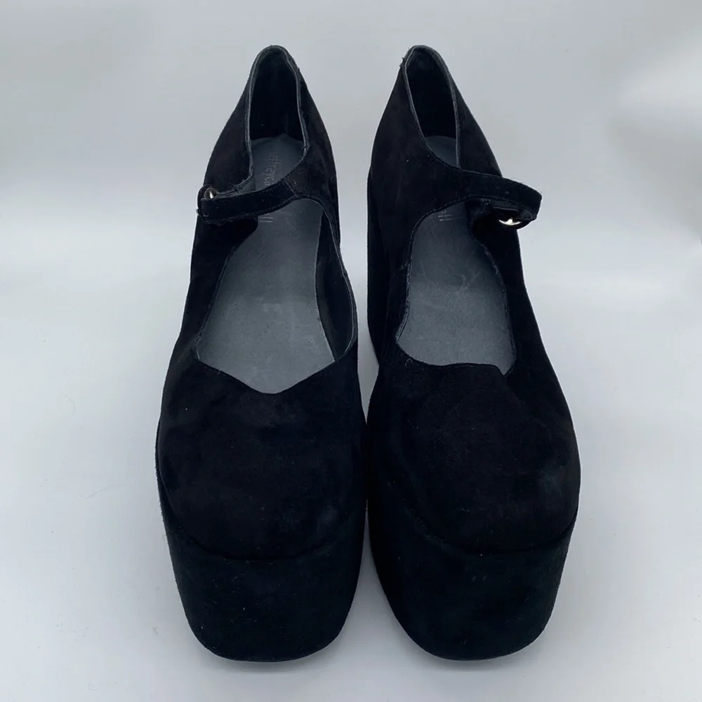 Jeffrey Campbell Black Suede Platform Mary Janes
